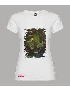 CAMISETA CHICA “ VESPA VERDE FARO BAJO”